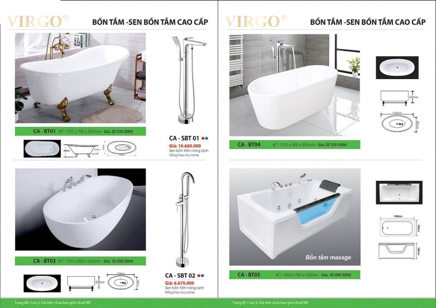 Catalogue và bảng giá Thiết bị vệ sinh VIRGO mới nhất /Page 45